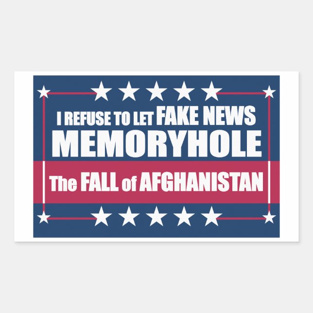 Sticker Rectangulaire Un faux souvenir de la chute de l'Afghanistan (Devant)
