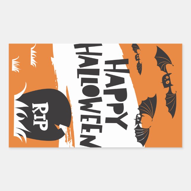 Sticker Rectangulaire Un Halloween sympa et amusant (Devant)