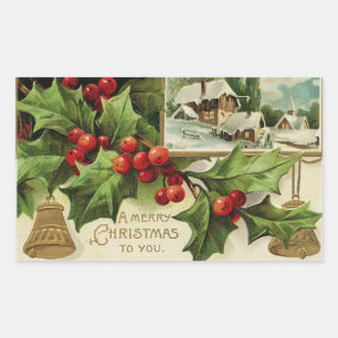 Sticker Rectangulaire Un Joyeux Noël à vous vintages