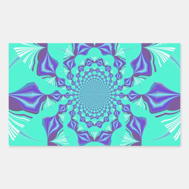 Sticker Rectangulaire Un mélange de kaléidoscope et d'art mandala ! (Devant)