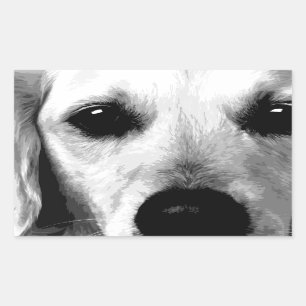 Sticker Rectangulaire Un récupérateur en or noir et blanc