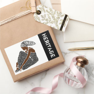 Sticker Rectangulaire Une femme noire enveloppée d'une tête Patrimoine a