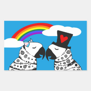 Sticker Rectangulaire Une fille transgenre perroquet avec un petit ami