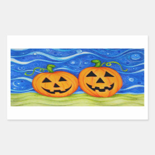 Sticker Rectangulaire Une paire d'Citrouilles à collant rectangulaire