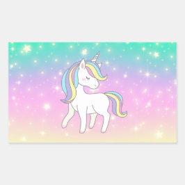 Sticker Rectangulaire Unicorn Party Collection!