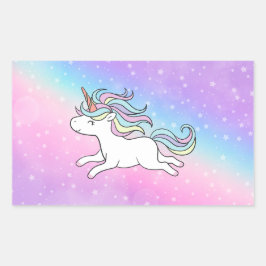 Sticker Rectangulaire Unicorn Party Collection!
