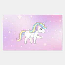 Sticker Rectangulaire Unicorn Party Collection!