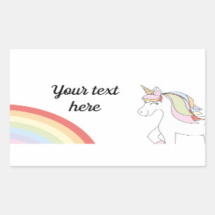 Sticker Rectangulaire Unicorn rainbow