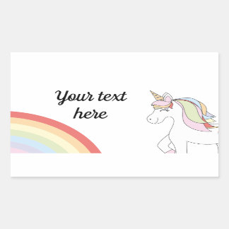 Sticker Rectangulaire Unicorn rainbow