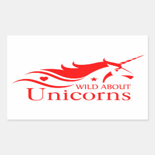 Sticker Rectangulaire Unicornes, Wild About Unicorns, Unicorn