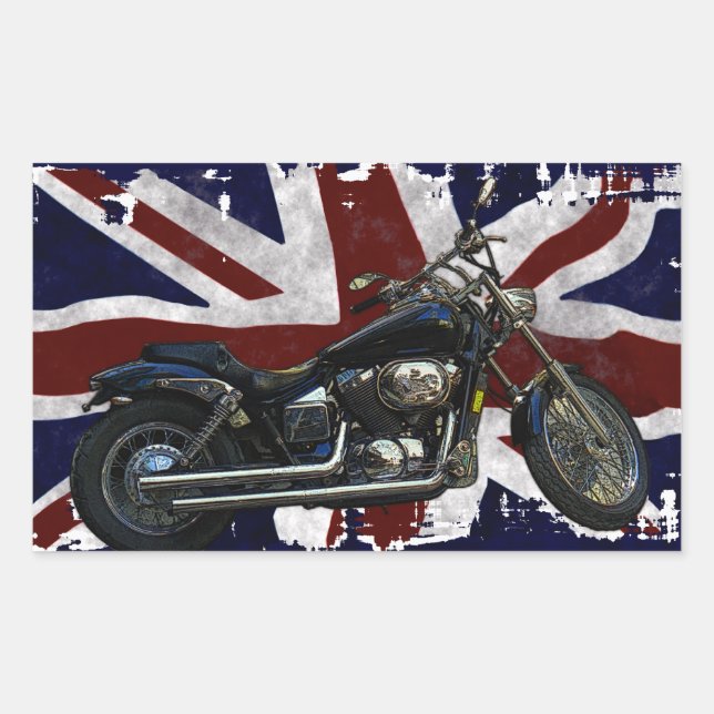 Sticker Rectangulaire Union Jack patriotique, drapeau de l'Union du Roya (Devant)