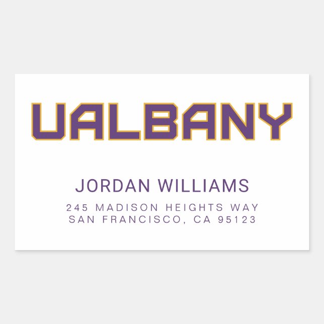 Sticker Rectangulaire Université de Albany Wordmark (Devant)