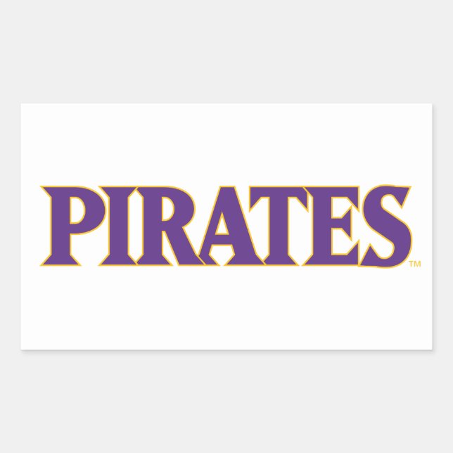 Sticker Rectangulaire Université de Caroline de l'Est | Pirates (Devant)