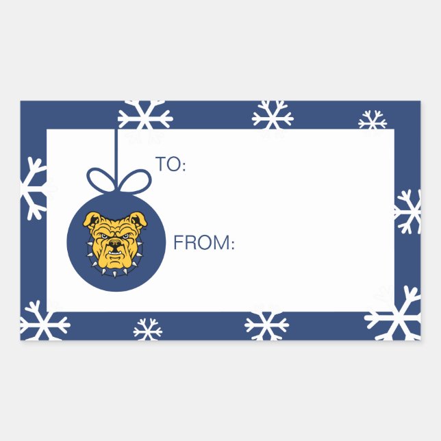 Sticker Rectangulaire Université d'État NCA&T | Tête de Bulldog (Devant)