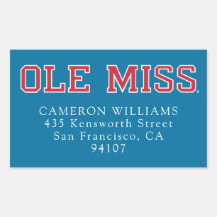 Sticker Rectangulaire Université du Mississippi   Ole Miss Wordmark