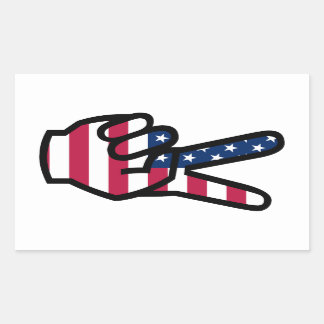 Sticker Rectangulaire US Victory Sign