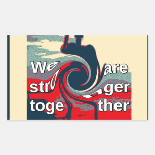 Sticker Rectangulaire USA Change : Un design uni plus fort