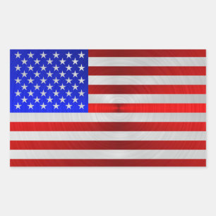 STICKER RECTANGULAIRE USA FLAG METAL 2