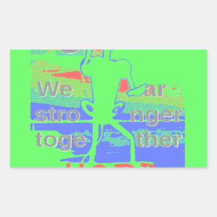 Sticker Rectangulaire USA Hope : Neon Lemon & Orange Art