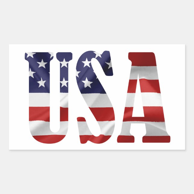 Sticker Rectangulaire USA Patriotique (Devant)