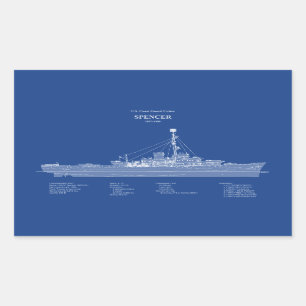 Sticker Rectangulaire USCG Cutter Spencer wpg-36 - ABD