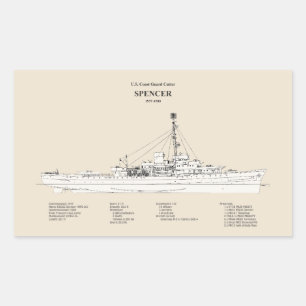 Sticker Rectangulaire USCG Cutter Spencer wpg-36 - SBD