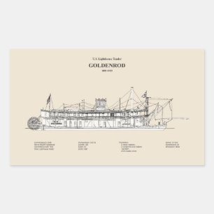 Sticker Rectangulaire USCG Lighthouse Tender Goldenrod - SBD