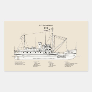 Sticker Rectangulaire USCG Tender Fir wlm-212 - SBD