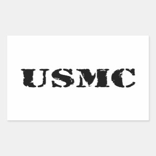 Sticker Rectangulaire Usmc [texte de pochoir]