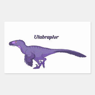 Sticker Rectangulaire Utahraptor violet gauche