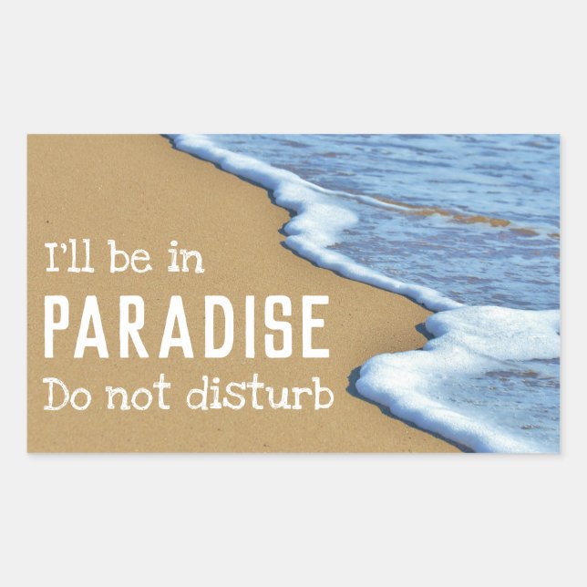 Sticker Rectangulaire Vacances mentales sur la plage, ne pas déranger (Devant)