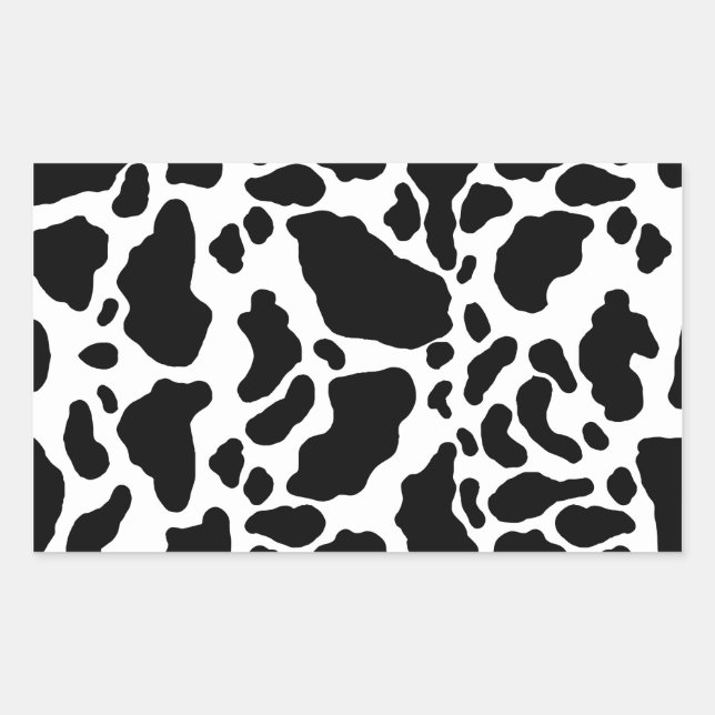 Sticker Rectangulaire Vache tachetée Imprimer, Vache motif, Fourrure ani (Devant)