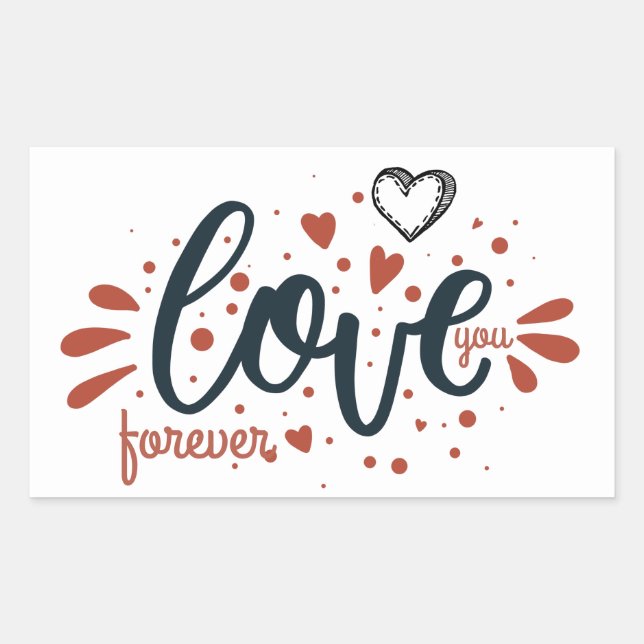 Sticker Rectangulaire Valentines Jour Vous Aimez Jamais La Main Écrit (Devant)