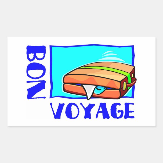 Sticker Rectangulaire Valise de enflement complètement de bagage : (Devant)