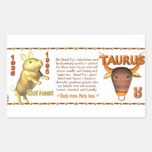 Sticker Rectangulaire Valxart 1995 2055 Bois zodiac Taurus