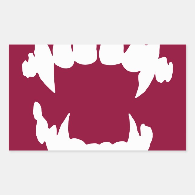 Sticker Rectangulaire Vampire d'Halloween - dents de vampire (Devant)