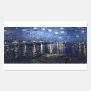 Sticker Rectangulaire Van Gogh Nuit étoilée sur Rhône