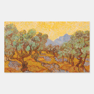 Sticker Rectangulaire Van Gogh Olive Trees Soleil Jaune Ciel