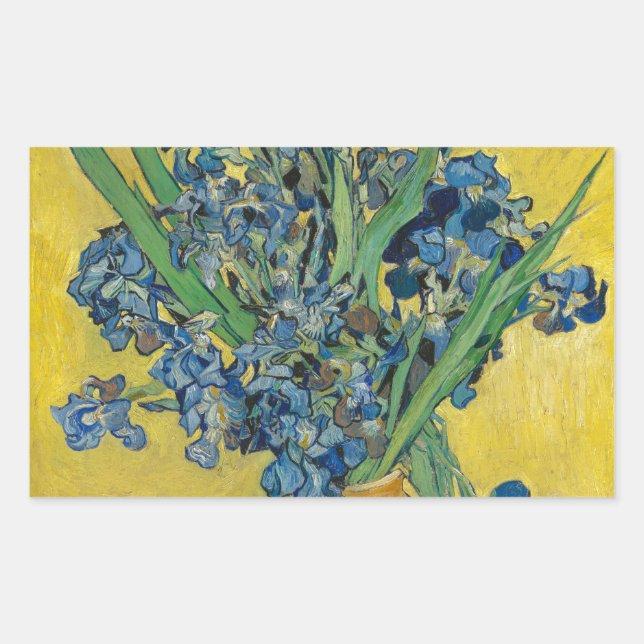 Sticker Rectangulaire Van Gogh Vase avec l'impressionnisme classique d'I (Devant)