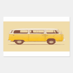 Sticker Rectangulaire Van jaune   Florent Bodart
