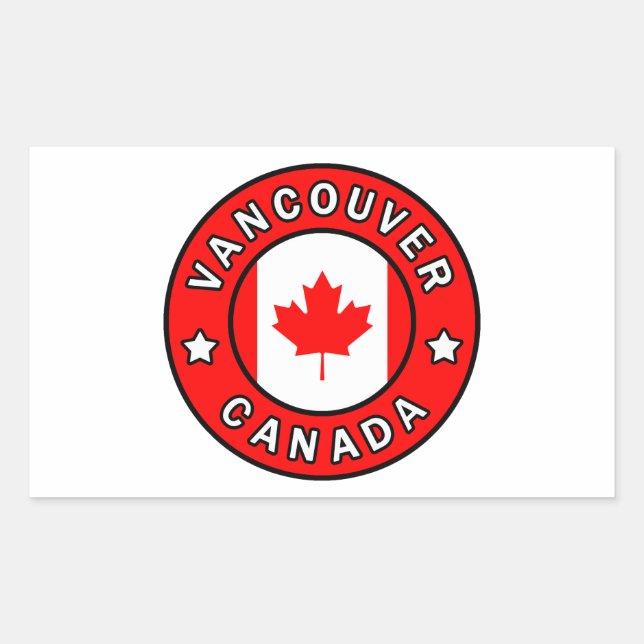 Sticker Rectangulaire Vancouver Canada (Devant)