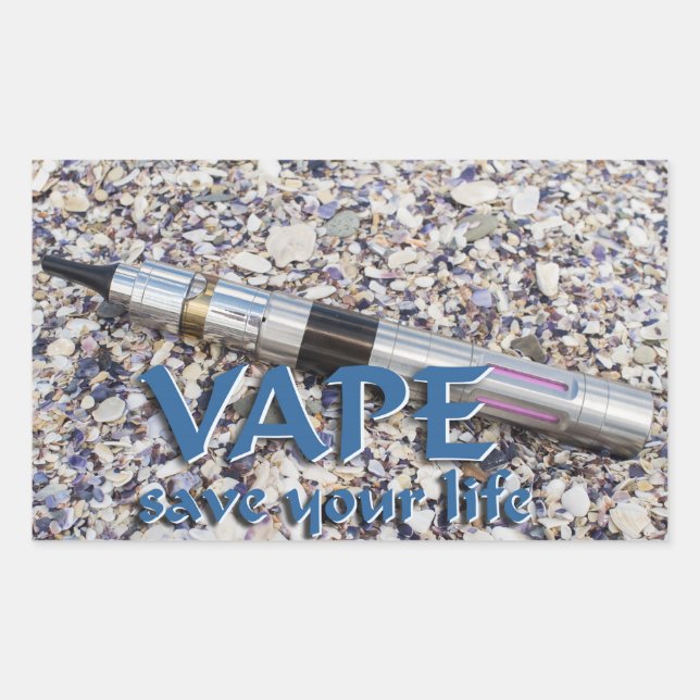 Sticker Rectangulaire Vape et sauve ta vie (Devant)
