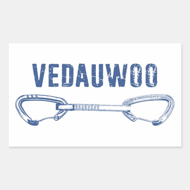 Sticker Rectangulaire Vedauwoo Escalade Quickdraw (Devant)