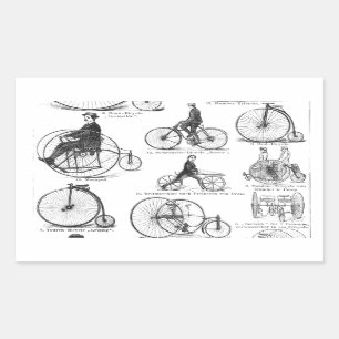 Sticker Rectangulaire Vélo à grande roue Penny Farthing