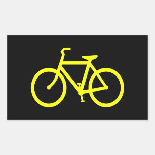Sticker Rectangulaire Vélo jaune