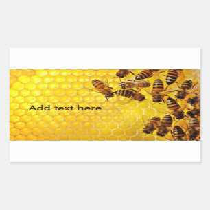Sticker Rectangulaire Vendeur de miel Apiariste apiculteur