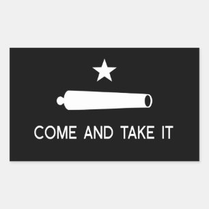 Sticker Rectangulaire Venez et prenez le drapeau ~ Texas