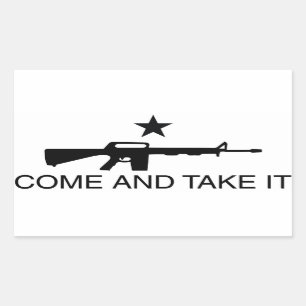 Sticker Rectangulaire Venez il falloir l'autocollant d'arme à feu