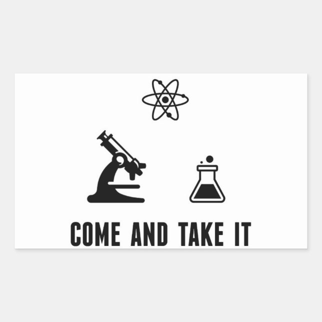 Sticker Rectangulaire Venez il falloir l'autocollant de la Science (Devant)