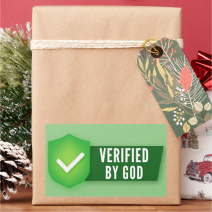 Sticker Rectangulaire Vérifié Par Dieu Christian Faith Croyant Drôle